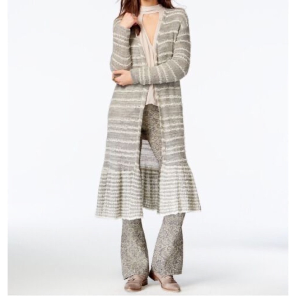 Free People Smile Like You Alpaca Wool Mohair Blend Duster - Picture 2 of 11